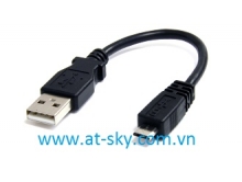 5 Wires Micro USB Cable with Braid Sheilding straight, lenght 20cm