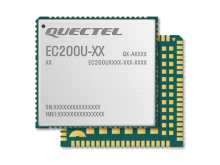LTE Cat 1 module, LCC form factor, 28.0mm × 31.0mm × , 2.4mm, 4.1g, Max. data rates of 10Mbps DL / 5Mbps UL, Extended temperature range of -40°C to +85°C